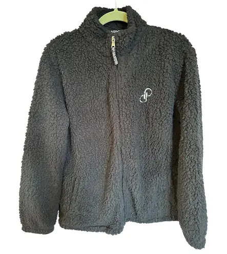 Boxercraft Womens Large L Sherpa Fleece Jacket Full Zip Black Cozy
