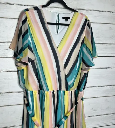 Lane Bryant  Colorful Stripe Midi Dress Size 24