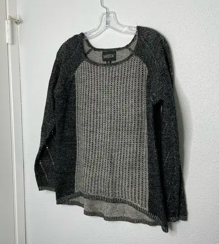 Maddison Soft Acrylic Loose Knit Sweater Top size L Gray Size L