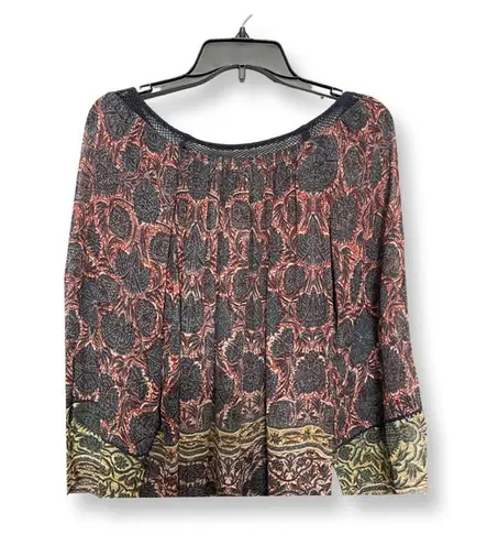 Tracy Reese Plenty  Womens Tunic Top Multicolor Floral Long Sleeve Petites P