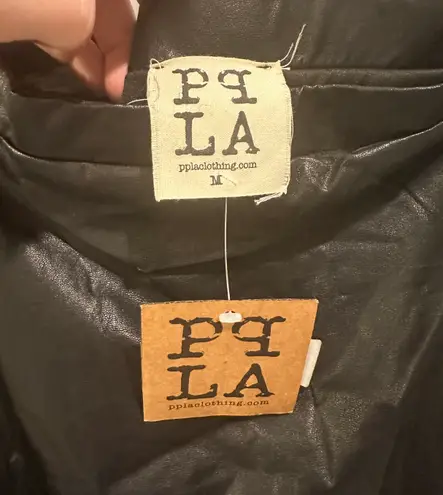 PPLA Faux Leather Blouse