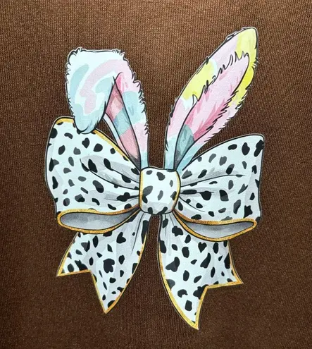 Bunny Bow Crewneck Sweatshirt Brown Size undefined