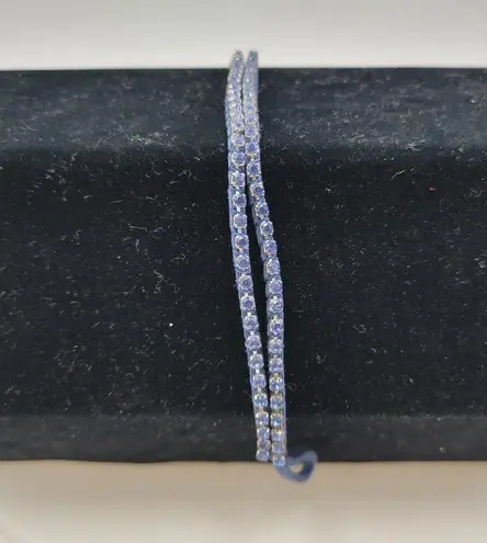 American Eagle  Outfitters Women's Bracelet 7" Blue Single Rope Cord Rhinestone