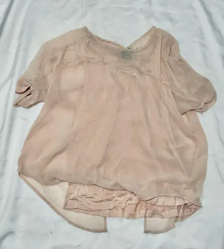 JC Penny  Neutral Coral Sheer Top With Tank Top Attached