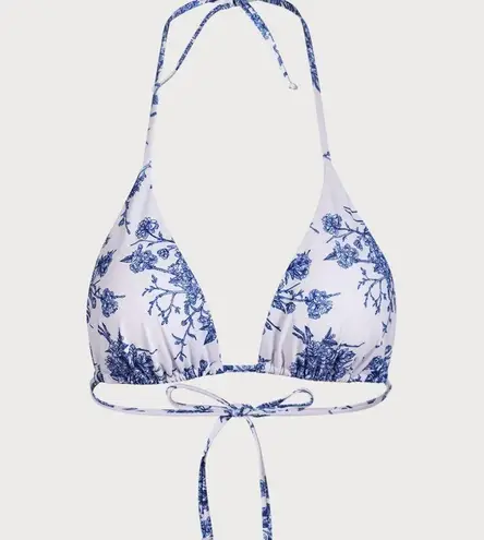 Berlook Floral Halter Triangle Bikini Top ONLY 62 Blue Size L