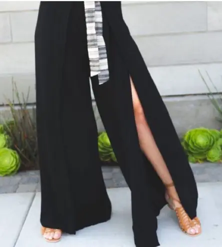 Cleobella New gauzy wide leg pants slit smocked elastic waist pull on boho XS