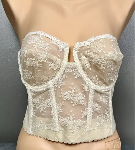 Vintage Backless Young Smoothie Bustie Size 38C Strapless Lace Adler 480 USA