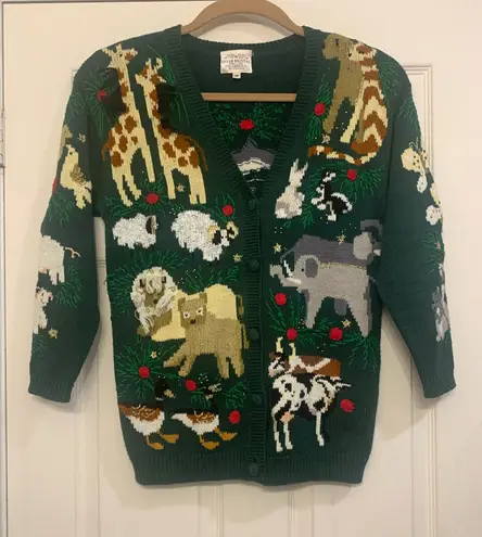 Susan Bristol Vintage “Noah’s Ark” Theme Medium Knit Sweater. 2750