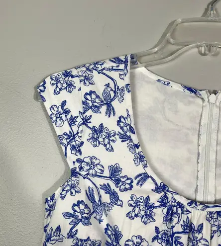 Matilda Jane Bluebird Belted Retro Floral Cap Sleeve Midi Dress Size 8 Belted