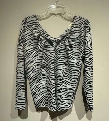 Anthropologie Maeve Taylor Zebra Striped Pullover size small