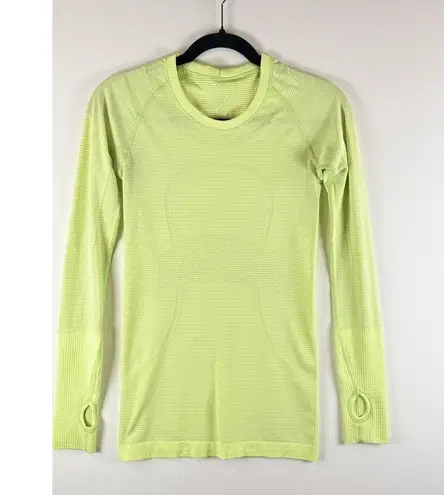 Lululemon Womens Shirt Green Swiftly Tech Long Sleeve Crew Neck Running Size 4