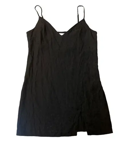 Isalis black small floral print sleeveless mini shift dress size M