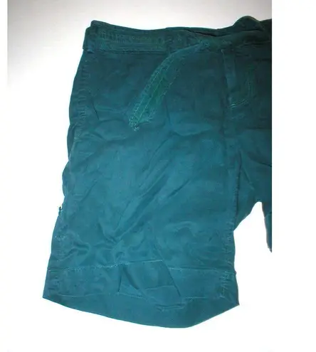 NWT New Womens Ecru $120 Shorts Tencel Teal Green 10 Casual Belt Work Casual