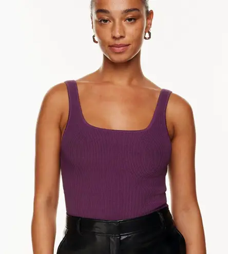 Babaton Aritzia Sculpt Knit Square-neck Tank Dewberry Purple