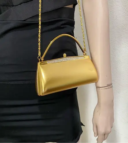 SCHEILAN Firenze Gold Evening Bag Convertible Small Clutch Bag