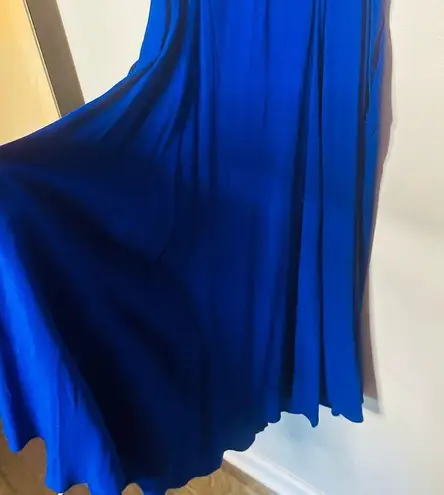 Yumi Kim Mercer Street Button Down Royal Blue Smocked Back Midi Dress size M