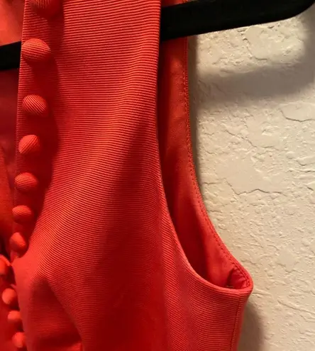 Paule Ka Red Button Front Mini Dress Size 36