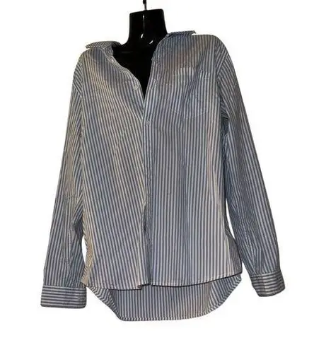 s.Oliver Women's Blue Striped Long Sleeve Button