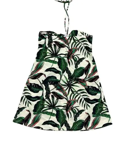ANDIE NWT Waikiki Swim Cover Dress XS Ivory Palm Leaf Print Beachwear Vacation