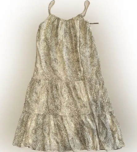 Rails Midi Dress Womens S Adora Snakeskin Animal Print Cream Sleeveless Flowy