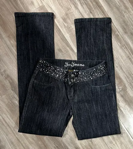 JZ Jeans JZ Straight Leg Dark Wash Bedazzled Jeans Size 11