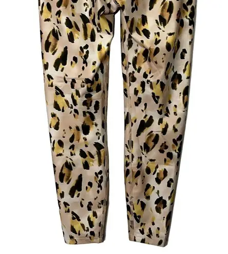 Carbon 38 Womens High Rise 7/8 Legging Watercolor Leopard Pull On Size Small