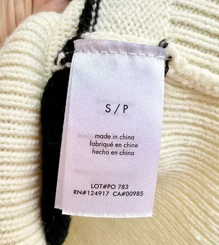 We Wore What NWOT Striped Half Zip Sweater Knit Vest Cream/Black Women's Size S/P