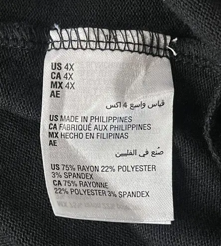 JM Collection 4X-Large Sweater Embellished Scoop Neck 3/4 Sleeve Cold-Shoulder