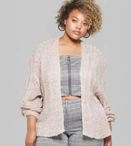 Wild Fable NWT Dusty Rose Pink Purple Open Knit Front Cardigan Shrug New