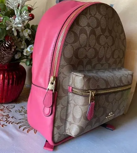 バッグ COACH Charlie Medium Backpack Pink Coach Pink Vale Medium Charlie Backpack | eBay
