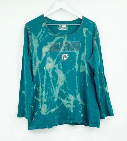 NFL  Miami Dolphins Custom One Of A Kind Reverse Dyed Graphic Tee SZ 3XL Football - Image 1