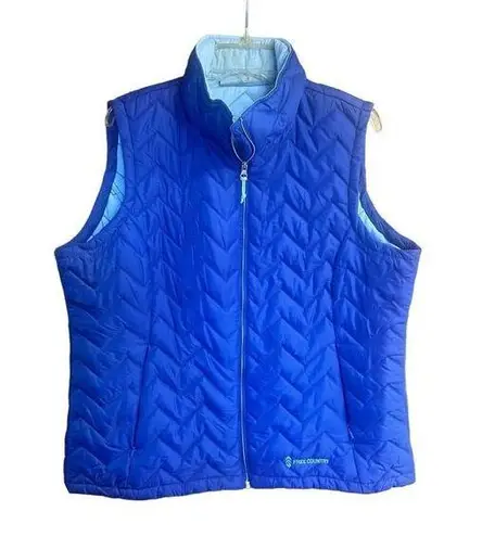 Free Country  Womans Quilted Vest Blue Sz XL