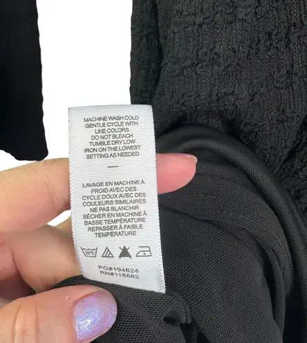 Likely NWT Eila Dress Black Textured Cutout Ring Deep V Midi A-Line Cocktail 6