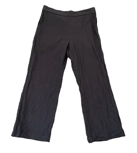 Caslon Linen Blend Wide-Leg Culottes Pants Pockets Lagenlook Charcoal size XS