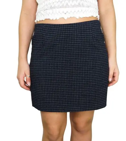 Urban Outfitters Y2k  Tempted Preppy Navy Blue Plaid Mini Skirt 30"