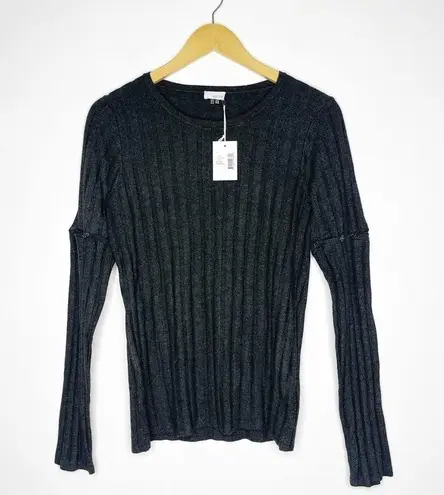 Ecru Rib Crew With Removable Sleeves Size Medium NWT