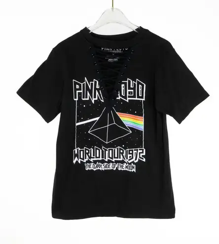 Pink Floyd  Dark Side of the Moon Lace Up Corset Choker Graphic Tee T-Shirt Small