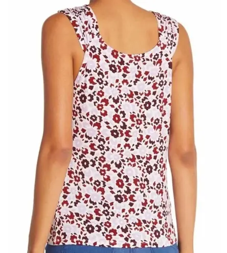 14th & Union Shirred Shoulder Tank Top Floral Tee