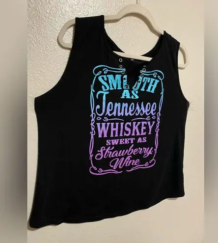 Cute Black Ombré Day Drinking Summer Tank Top | Shirt Size M