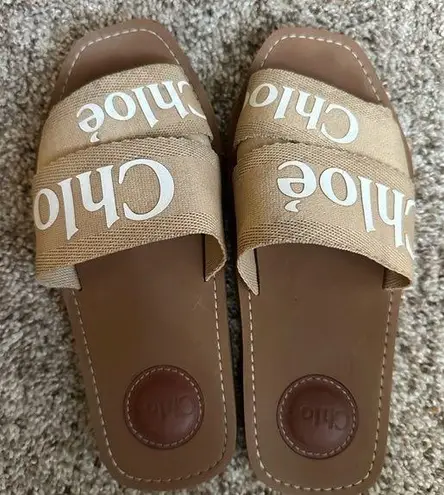 Chloé Chloe Woody Sandals 36 Desert Beige