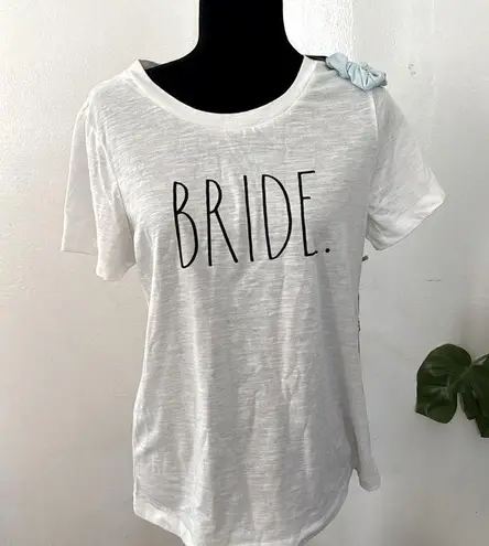 Rae Dunn  White BRIDE Short Sleeve Graphic NWT