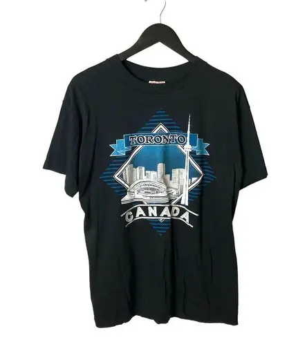 90s Vintage Cityscape Toronto Canada T Shirt Place Buildings Single Stitch Size M