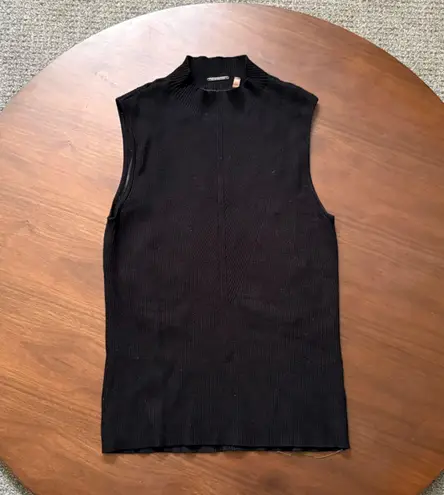 Elie Tahari Ribbed Top Sleeveless in Black Women's Size Small Fitted Shirt