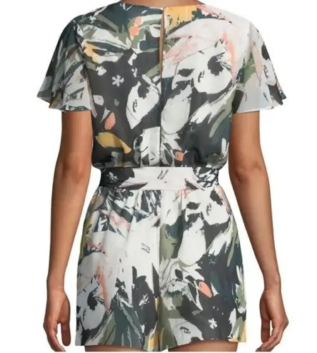 Club Monaco Ionita Floral Romper Ruffle Flutter Sleeves Size 2