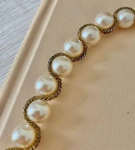 American Vintage Vintage “Alienor” Pearl Gold Chain Necklace Classic Style Quiet Luxury Elegant