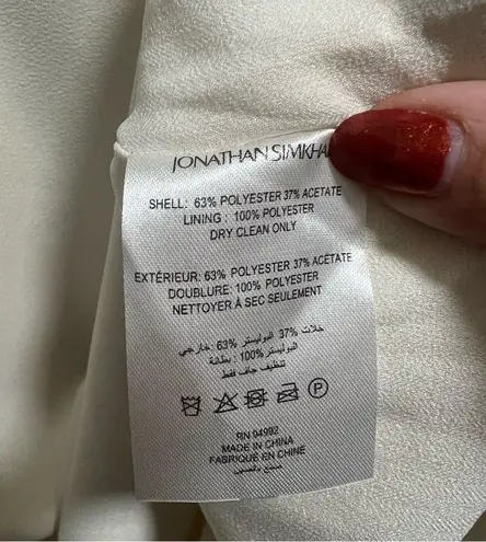 Jonathan Simkhai NEW NWT Katherine Diamante Embroidery Cutout Mini Dress Nougat