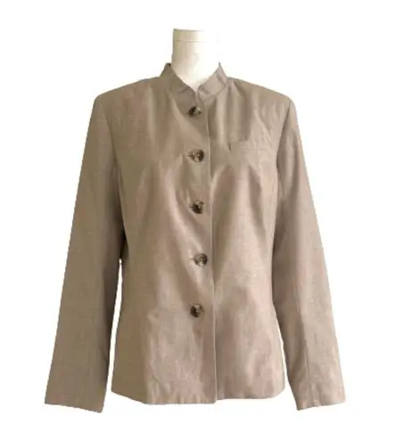 Isaac Mizrahi  for Target Beige Button Front Long Sleeve Blazer Jacket Size 14