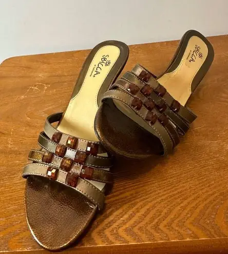 sbicca Women Slip On Synthetic Sandals Shoes Size 7.5 SKU 2826