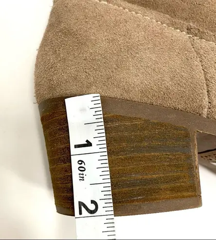 Carlos Santana Leighton Suede Ankle Boot Tan Block Heel Women’s Size 8.5