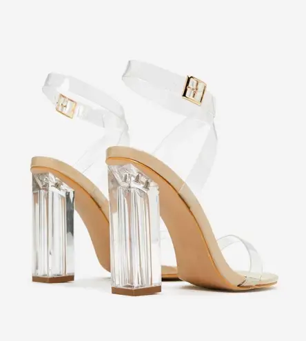 Nasty Gal Clear Open Toe Block Heels